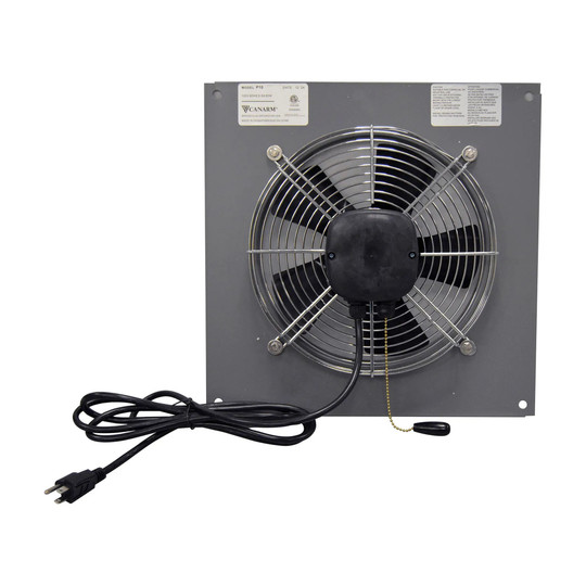 8-inch panel mount exhaust fan with horizontal discharge
