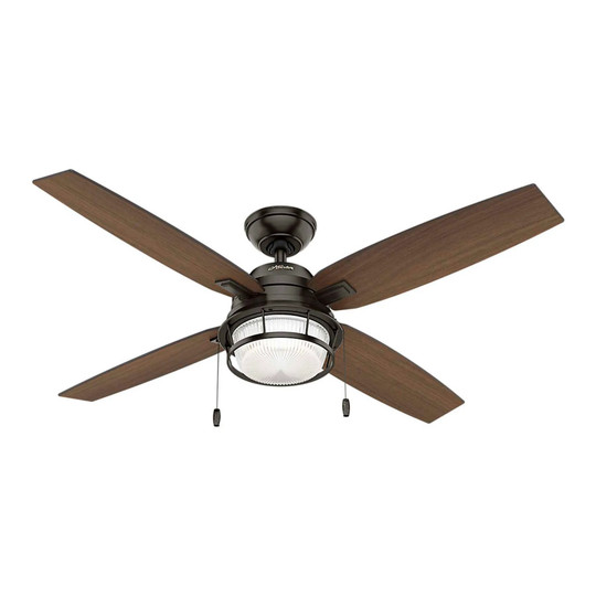 Ocala 52-inch ceiling fan with integrated clear-glass light kit