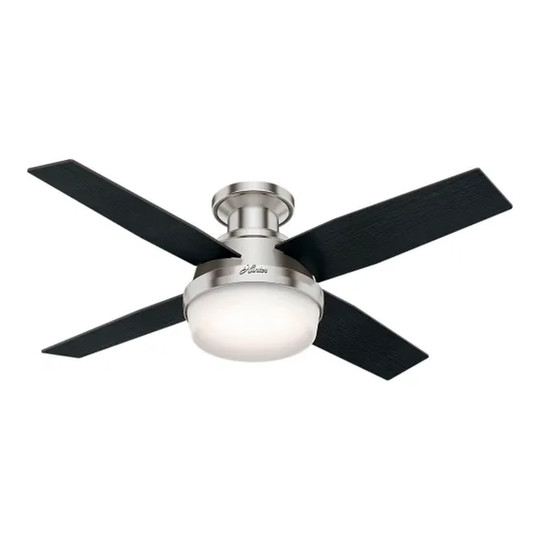 44-inch low-profile ceiling fan with integrated light and handheld remote