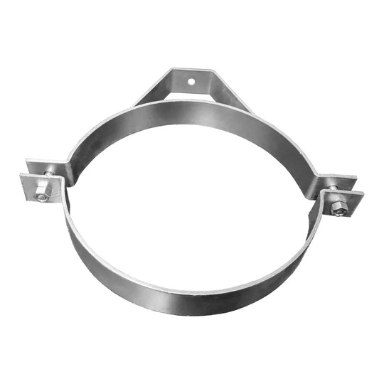 Galvanized hat-style saddle hanger for 14-inch-diameter ductwork