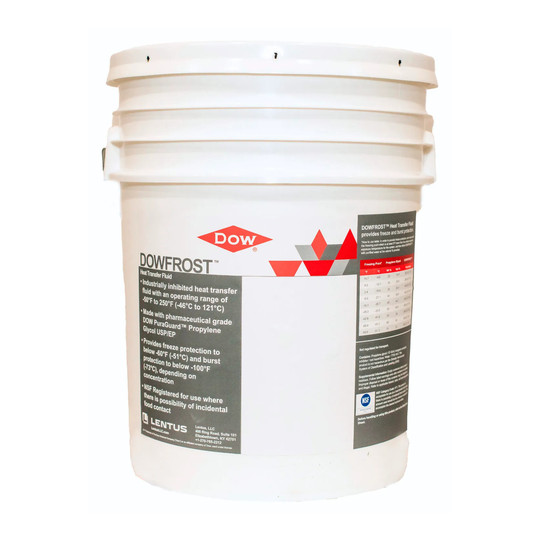 Blue 5-gallon pail of Select 70 heat transfer fluid