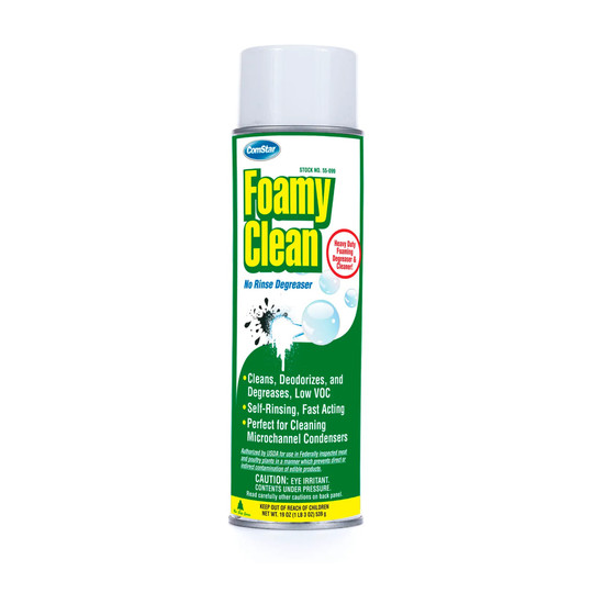 19 oz. aerosol self-rinsing foaming degreaser and microchannel cleaner