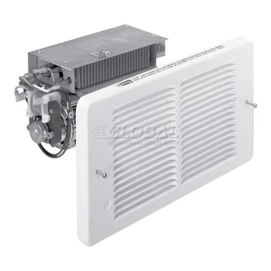 White compact electric wall heater interior and grille