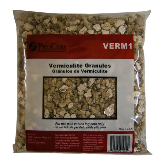 Brown vermiculite granules for vented gas log set burners
