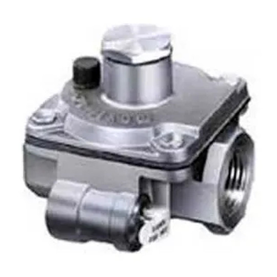 Silver 1/2-inch poppet gas regulator with rubber seat