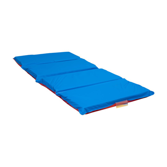 Red/Blue 4-Section Folding Nap Mat, 48 x 24 x 2 in.