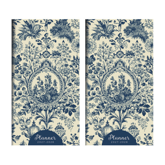 Blue Toile 2027–2028 Monthly Pocket Planner, 2-Pack