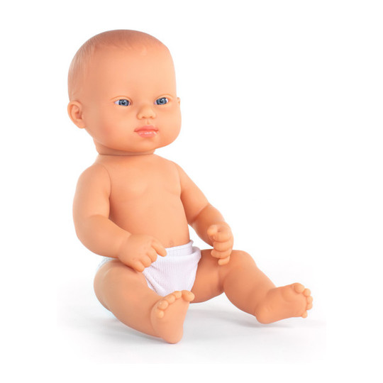 Caucasian Boy Baby Doll with Down Syndrome, 12-5/8 in.