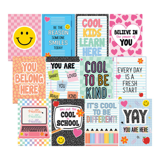 Cool for School Positive Sayings Poster Pack, 12 Posters