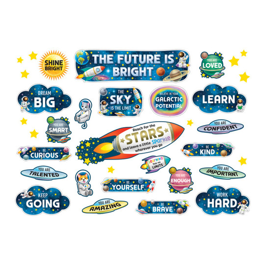 Outer Space Crew The Future Is Bright Mini Bulletin Board Set