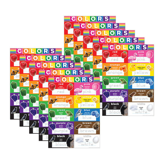 PosterMat Pals Space Saver Write-On/Wipe-Off Mats, 9-1/2 in. x 13 in., Assorted Colors, 10/Pack