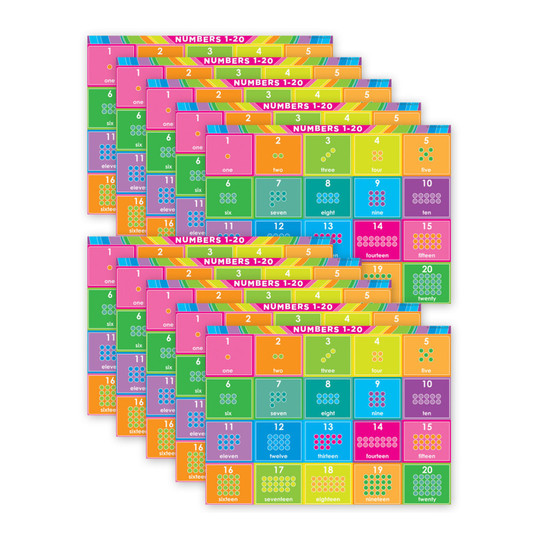Numbers 1–20 Write-On/Wipe-Off PosterMat Pals, Pack of 10