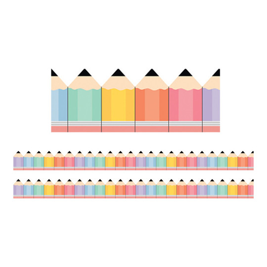 Cool for School Pencil Die-Cut Border Trim, 2-Pack