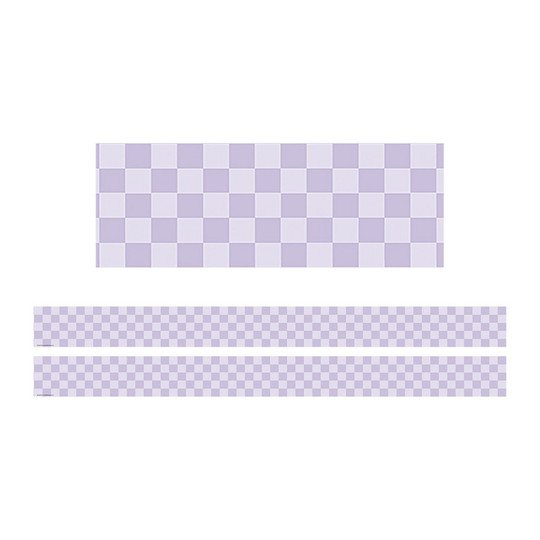 Cool for School Purple Checkers Straight Border Trim, 2-Pack