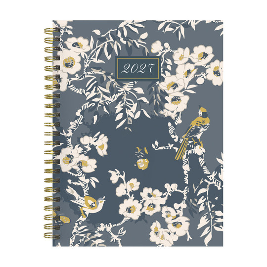 2027 Blue Floral Medium Weekly Monthly Planner