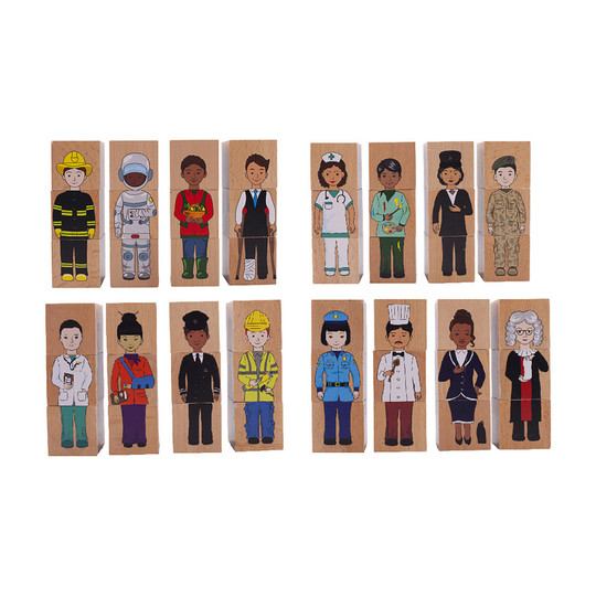 Career Mix-and-Match Wooden Blocks