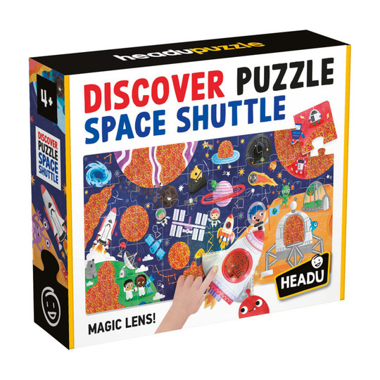 Space Shuttle Discovery Puzzle with Magnifying Glass