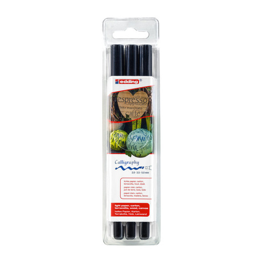 Black Calligraphy Pen Set, 3 Pack