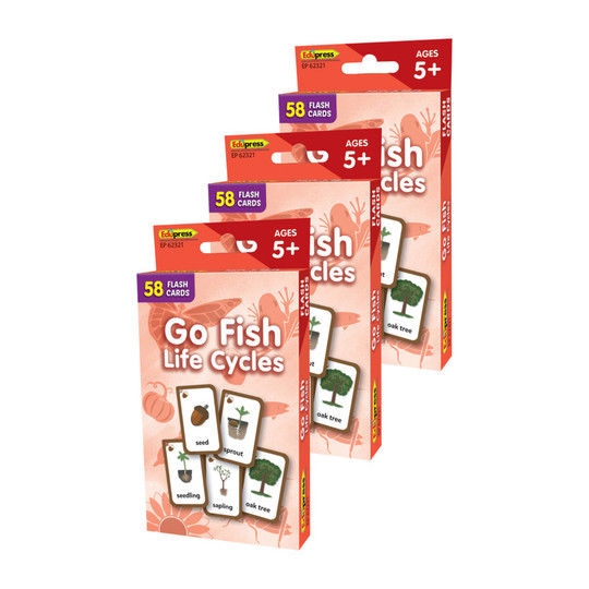 Life Cycles Go Fish Flash Cards, 3-Pack