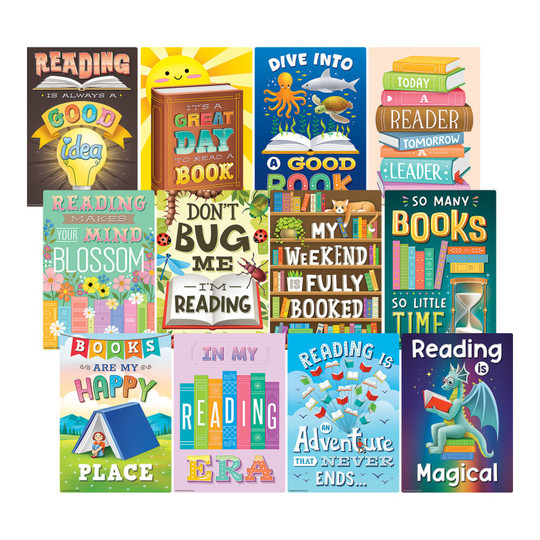 Reading Is Fun Small Poster Pack, 12-Pack