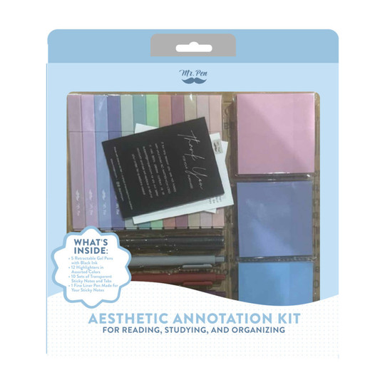 Dark Pastel Book Annotation Kit, 38 Pieces