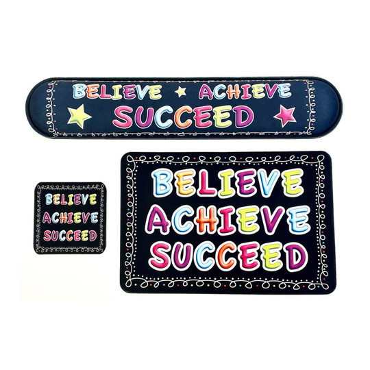 Believe Achieve Succeed Computer Desk Mat Set