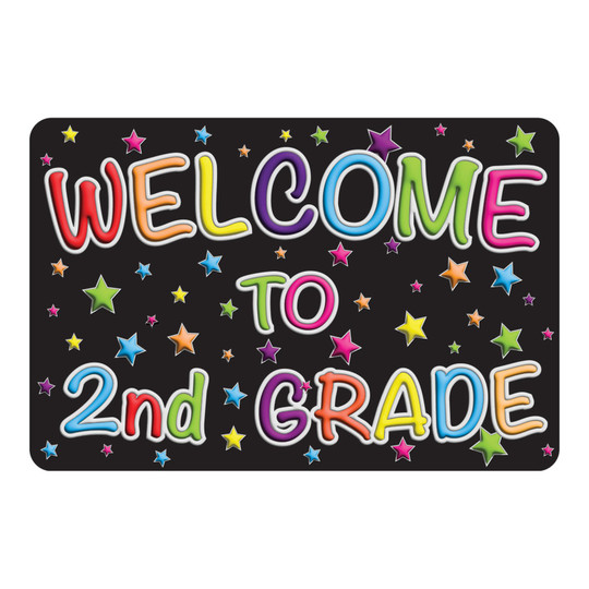 Welcome to 2nd Grade Classroom Welcome Mat, 15.5 x 23.5 in.