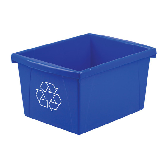 Blue 4-Gallon Recycling Bin