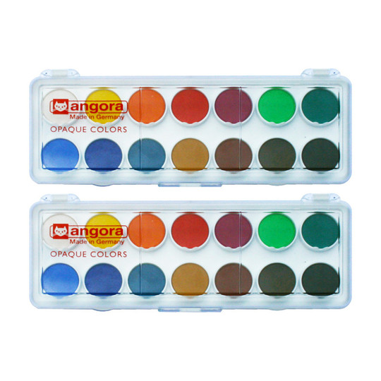 14-Pan Opaque Watercolor Set, 2-Pack