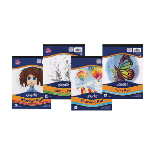 9 x 12 Art Pad Bundle, 4 Pads