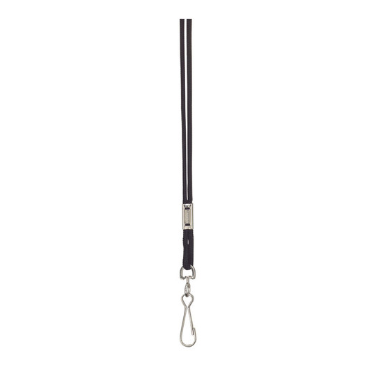 Black Rayon Lanyards with Snap, Pack of 12