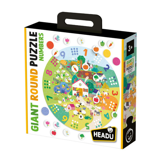 Giant Round Numbers Puzzle with Tokens