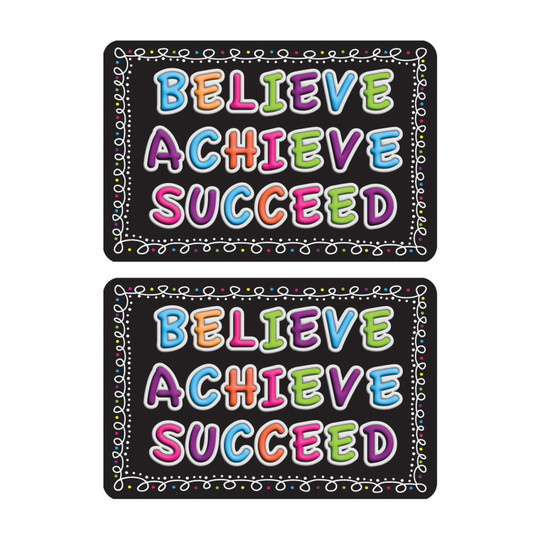 Believe, Achieve, Succeed Chalk Loops Mouse Pads, Set of 2