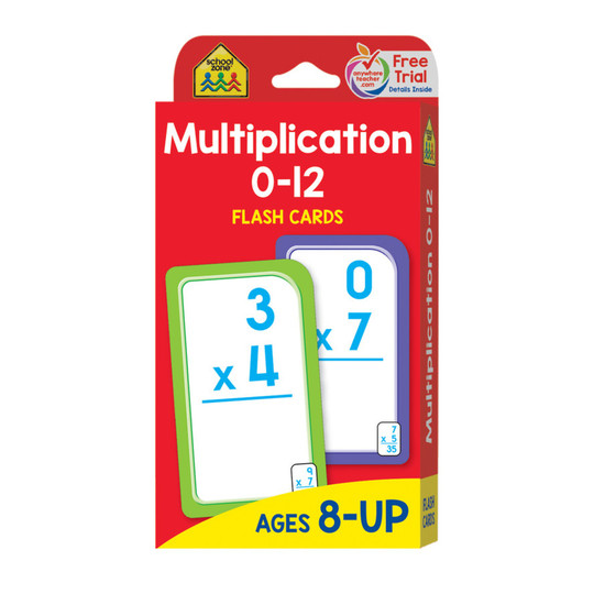 Multiplication Practice Flash Cards, 0–12