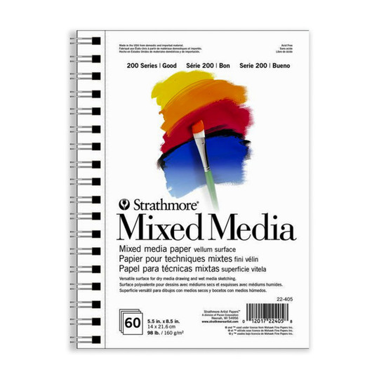 200 Series Mixed Media Pad, 60 Sheets, White