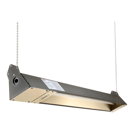 Brown quartz infrared spot heater with steel housing and aluminum reflector