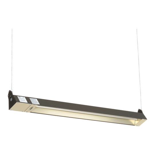 Brown quartz infrared spot heater with steel housing and aluminum reflector