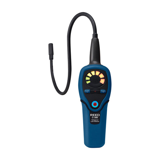 Blue refrigerant leak detector with flexible gooseneck probe