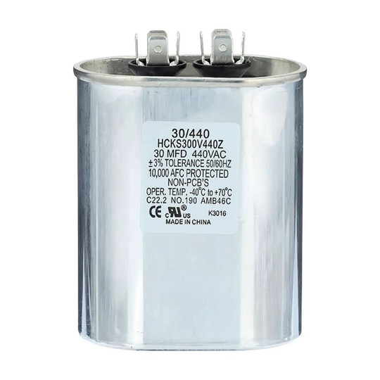 Silver oval 30 MFD 440V motor run capacitor