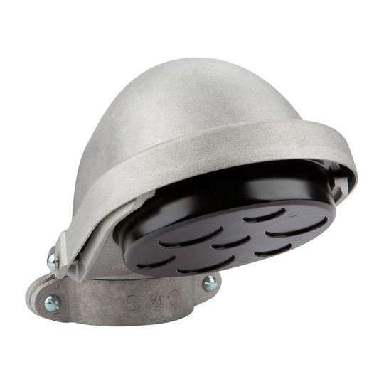 Clamp-on aluminum entrance cap for 3-1/2 inch conduit