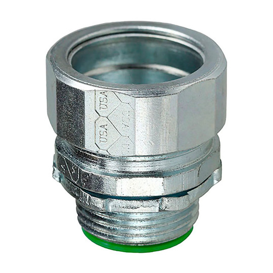 Insulated no-thread connector for 1-1/2 inch IMC and rigid conduit