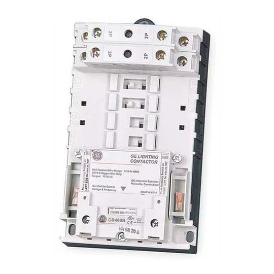 Open 30A two-pole lighting magnetic contactor panel with 120VAC coil
