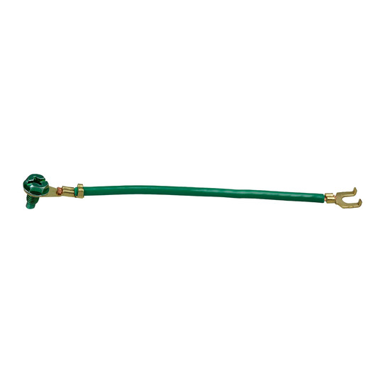 12 AWG stranded copper ground pigtail with flange and hex head combo screw