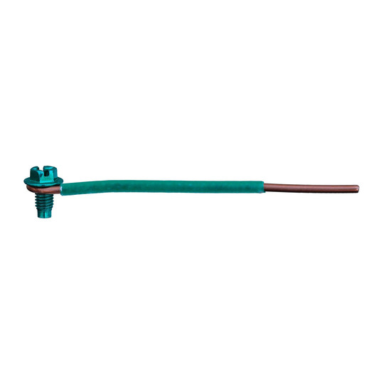 12 AWG solid copper grounding pigtail with hex-head combo ground screw