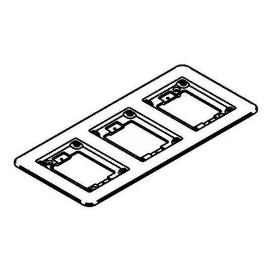 Aluminum 3-gang floor box with carpet and tile flange
