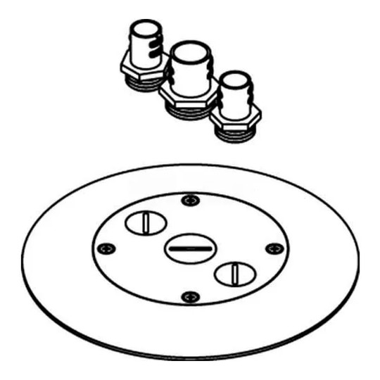 Black poke-thru flange and cover assembly for a floor box