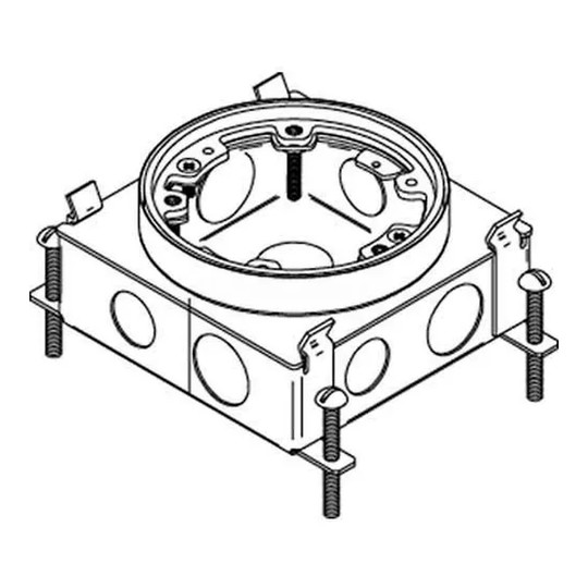 Steel floor box with four-side knockout configuration