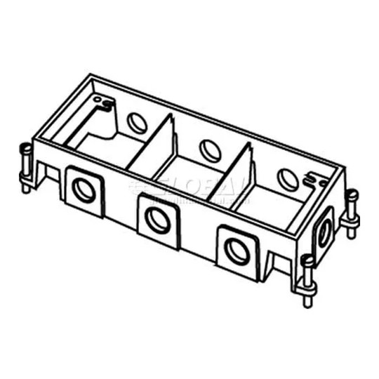 Fully adjustable 3-gang deep floor box