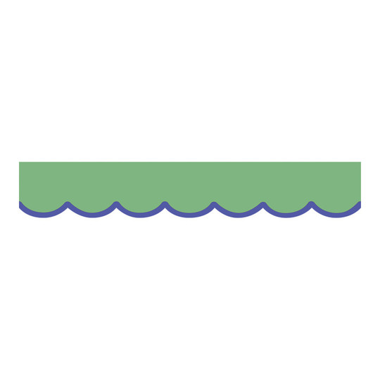 Green and Blue Scalloped Rolled Border Trim