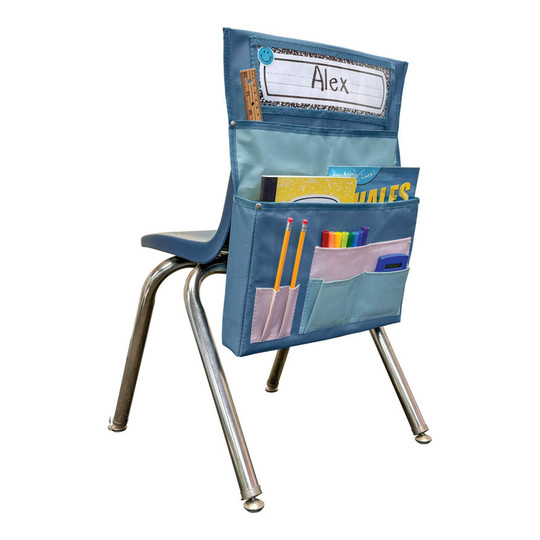Blue and Gray Chair Pocket for Standard Chairs